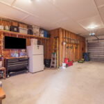Over-sized garage next to the outdoor area.