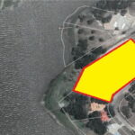 Aerial view of the 4 lots on Hilltop Circle located on Lake Corpus Christi.