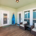 Deck off the living room and primary bedroom