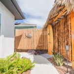 Outdoor Shower made out of a Surfboard