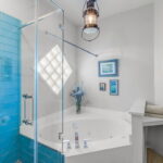 Beautiful walk-in shower and jetted tub.