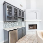 Dry Bar/Decorative Fireplace.