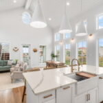 Easy to clean and classy breakfast bar, sink overlooking main living for ease of entertaining!