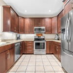 Beautiful kitchen with stainless steel appliances and TONS of storage!