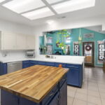 Kitchen view to dining area.