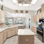 Kitchen has plenty of cabinet space.