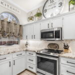 Extra natural lighting in the kitchen through the window.