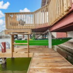 Fish cleaning station on bottom dock and boatlift.