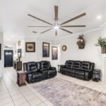 Living area, looking back to front entrance.