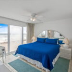 1st front guest bedroom with Gulf beach views -tile flooring.
