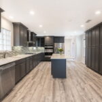 Updated kitchen with center island.