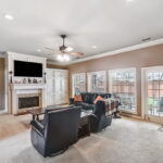 Living area with windows to the outside.