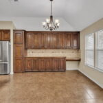 Dining area with built-ins.