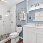Completely updated primary bath. Gorgeous shower.
