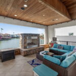 Views of Water and Gas Log Fireplace