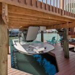 Heavy duty boat lift with additional rails, if needed