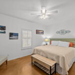 Spacious bedroom with King sized bed.