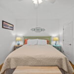 Plenty of natural light in the bedroom.