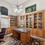 Beautiful office with plenty of storage.