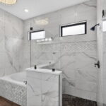 Whether you're soaking in this jetted tub or showering in this gorgeous shower...you'll swear you're in a spa!