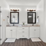 His/Her sink spaces.