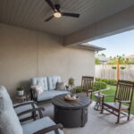 This covered patio is designed for entertaining AND relaxing!