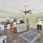 Come into your living and kitchen area.