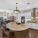 Spacious kitchen island.