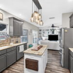 Kitchen has water view