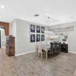 A custom 6-point locking front door. Dining Area.
