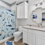 Guest Bathroom with tub/shower.