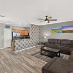Open floor plan - living, kitchen & dining.