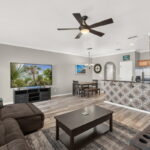 Unique tile accent wall.