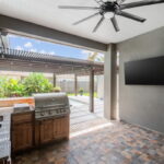 Covered patio with outdoor kitchen