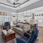 Open concept living, kitchen and eating