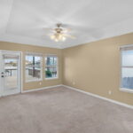 Sizeable primary bedroom with water views!